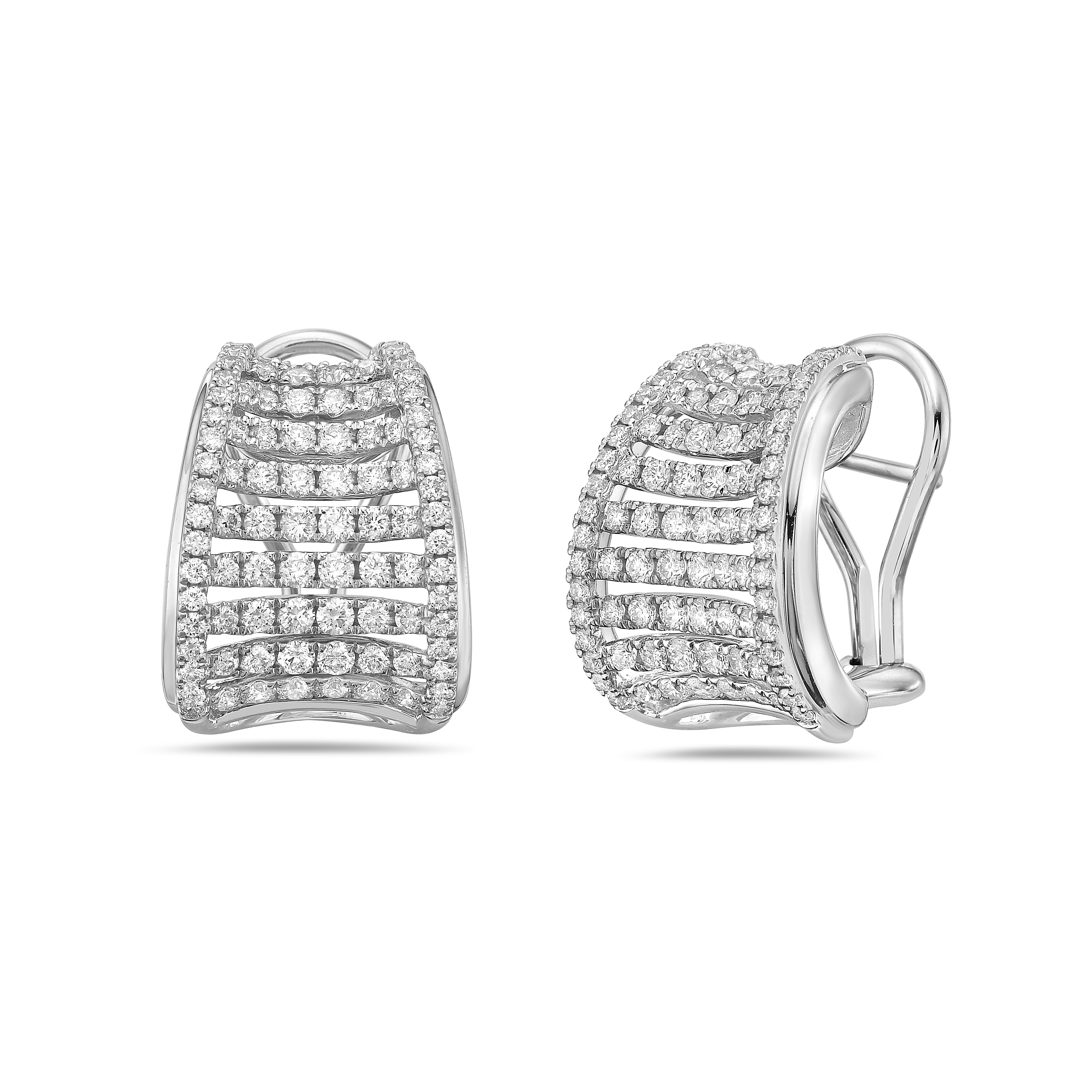 Diamond Birdcage Concave Earring