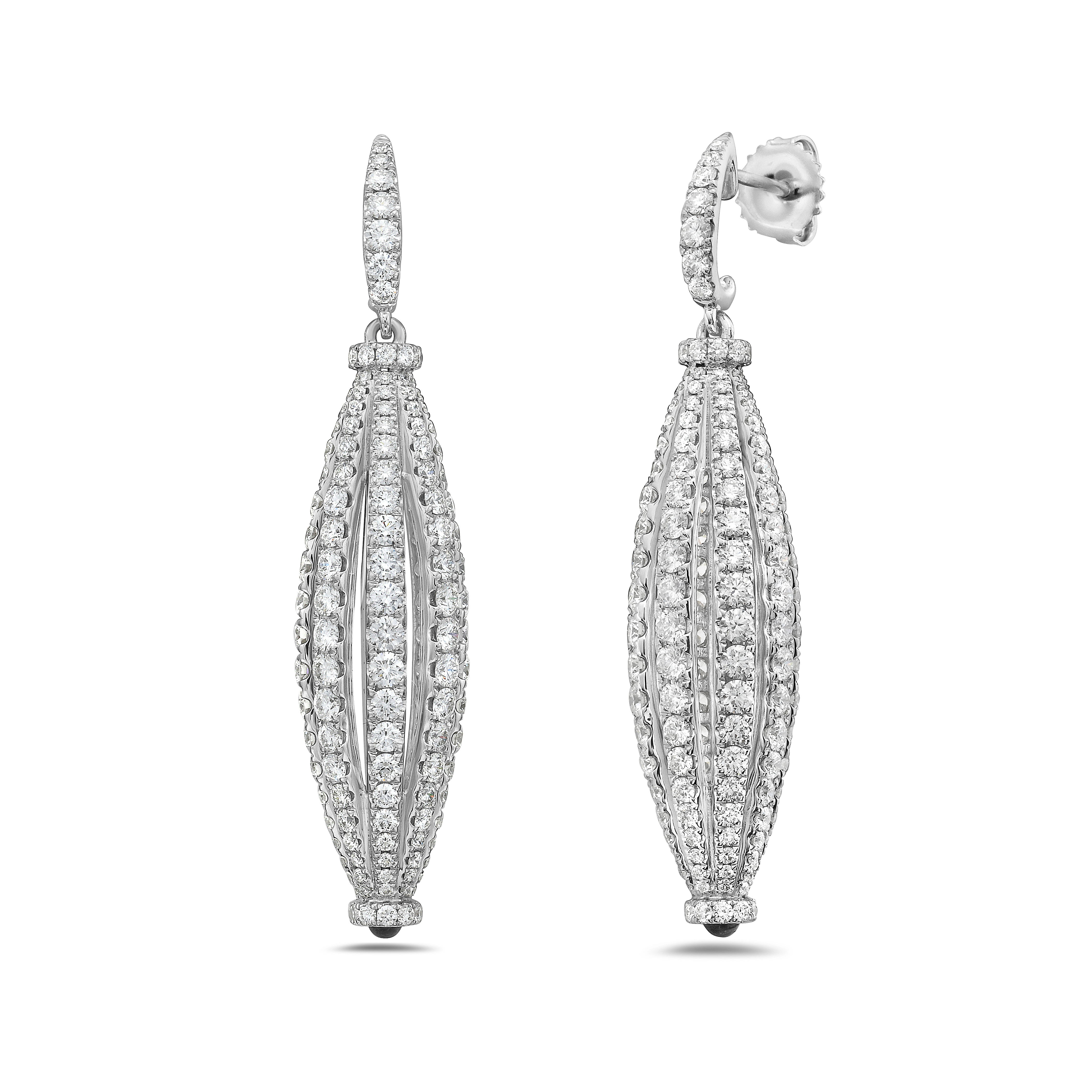 Graduated Barrel Diamond Birdcage Earring
