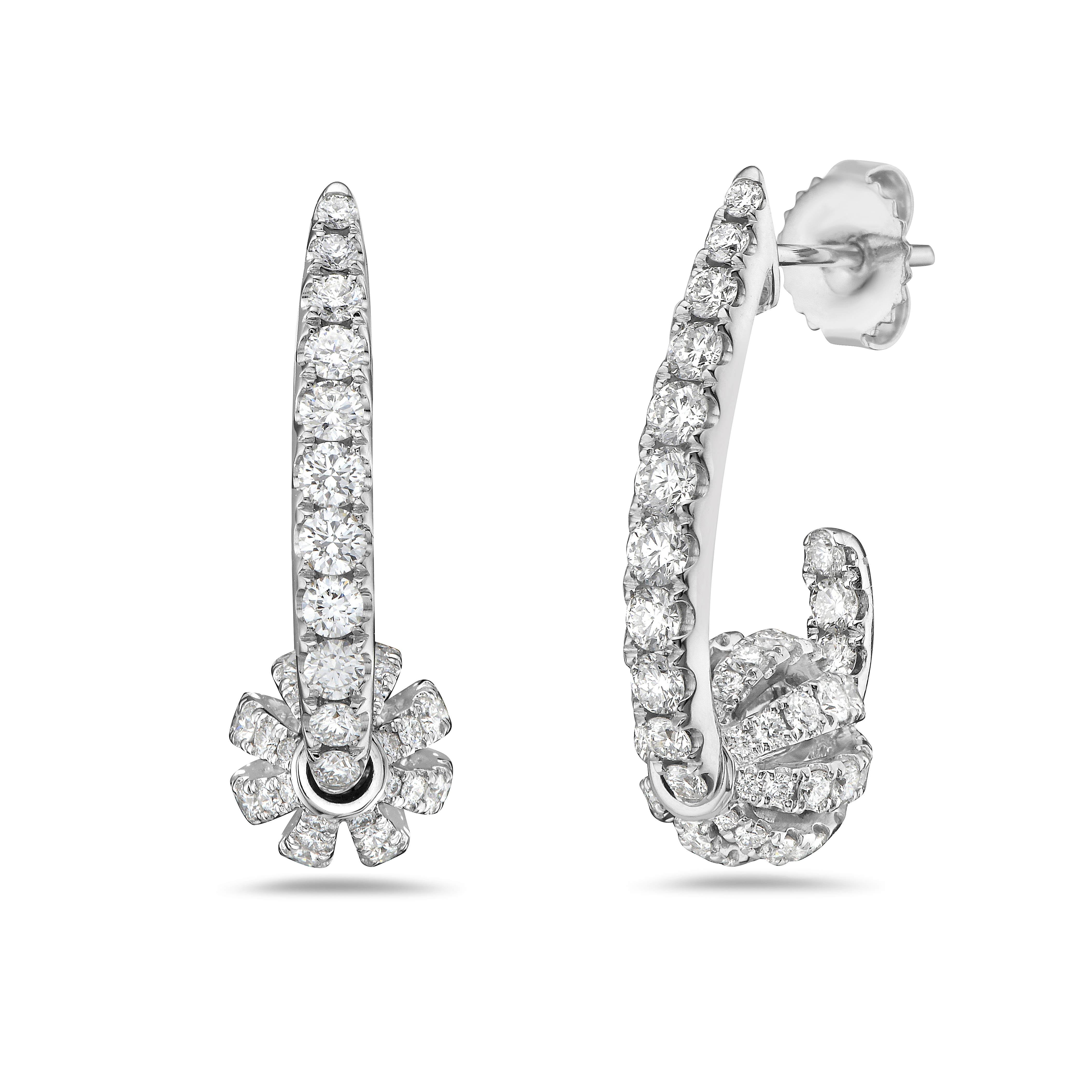 Diamond Birdcage Spinner Earrings