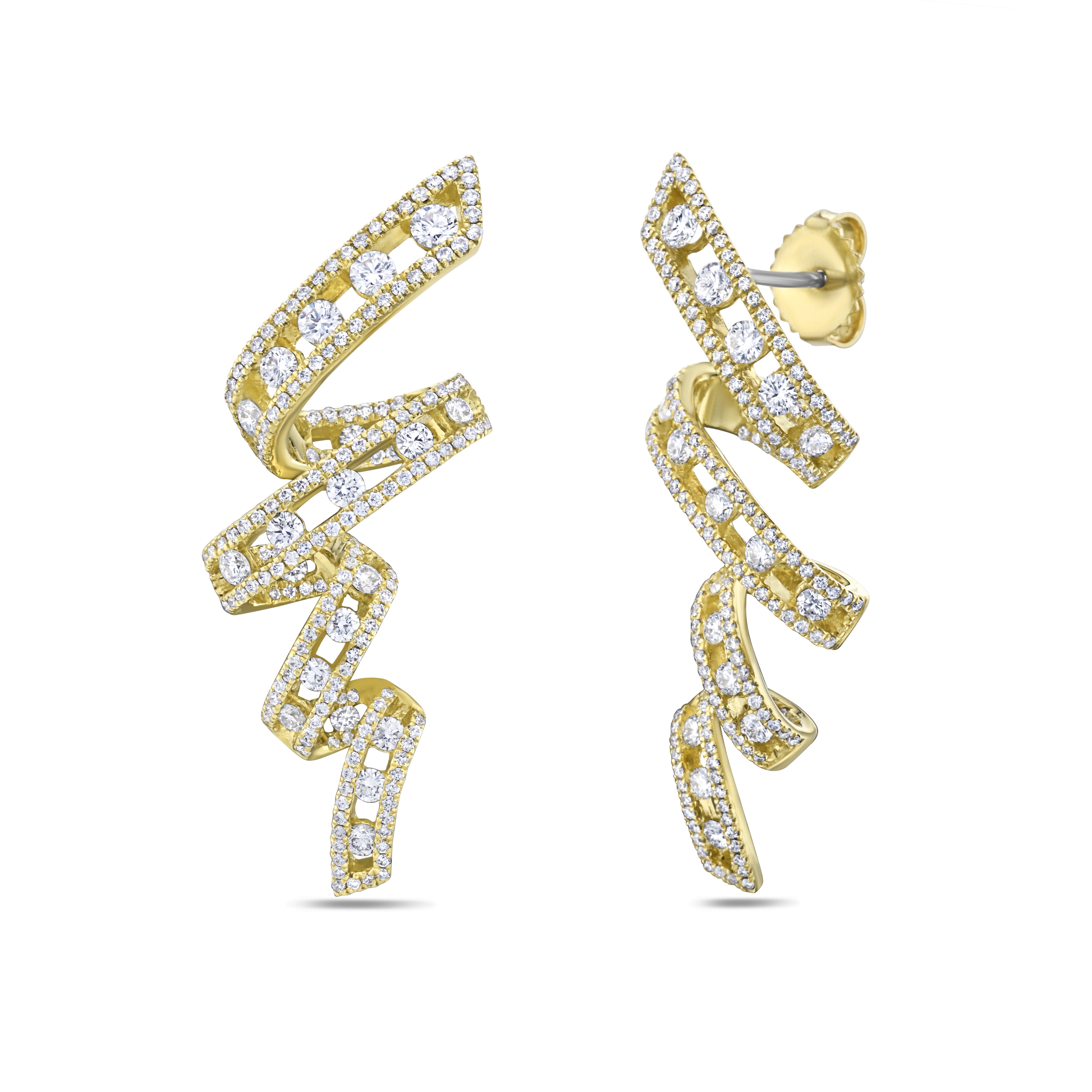 Floating Diamond Pavé Vortex Earrings