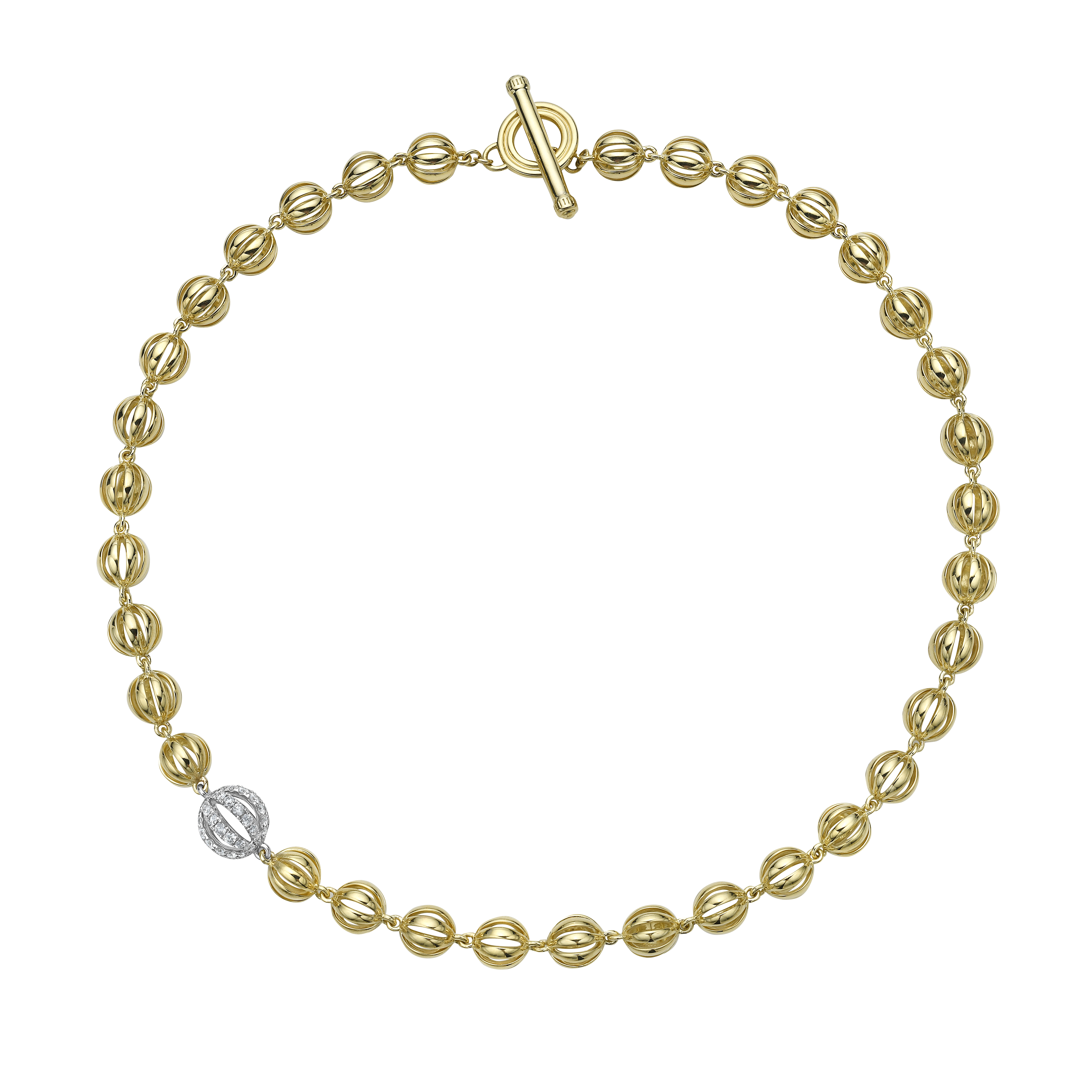 Birdcage Bead Link Necklace