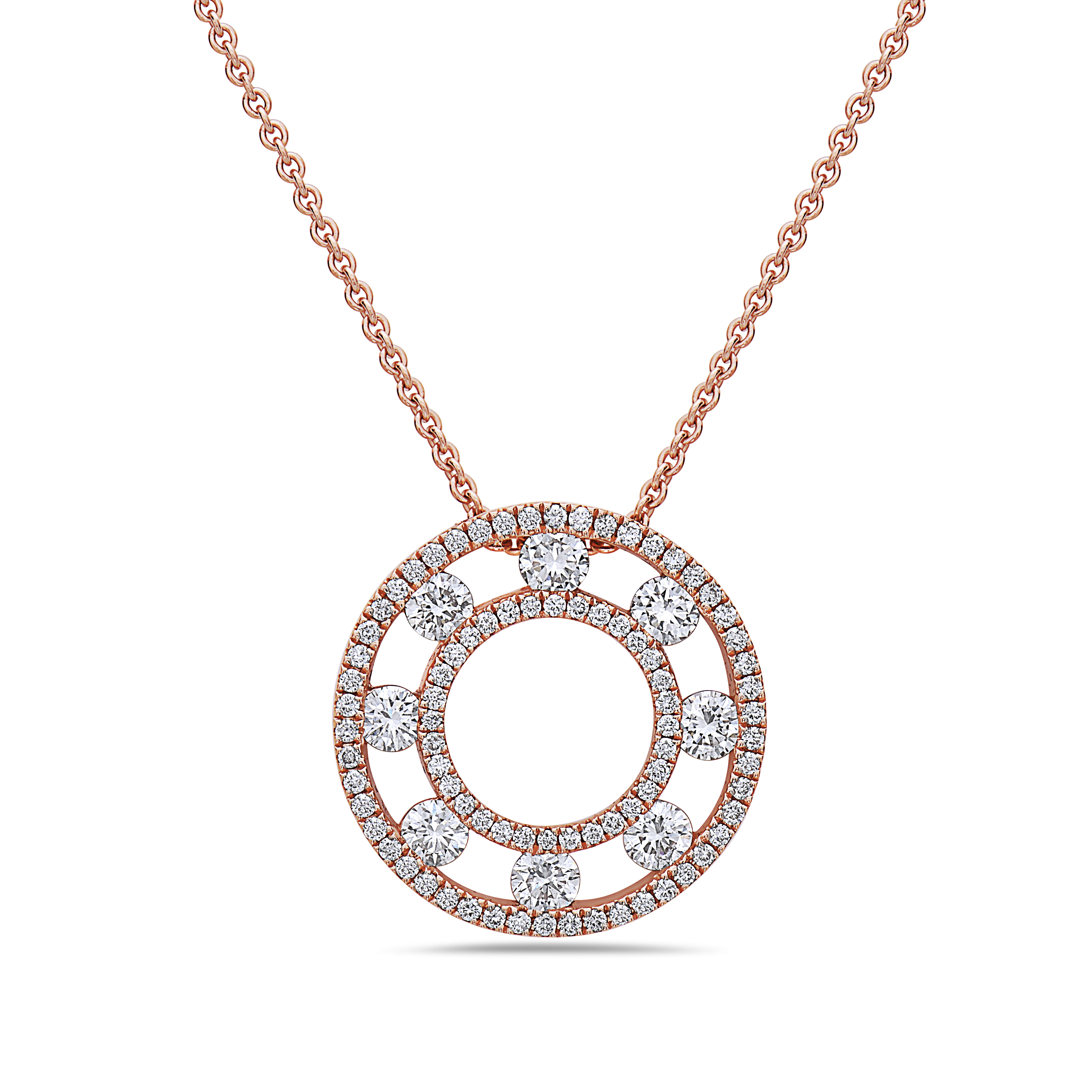 Floating Diamond Pavé Circle Pendant