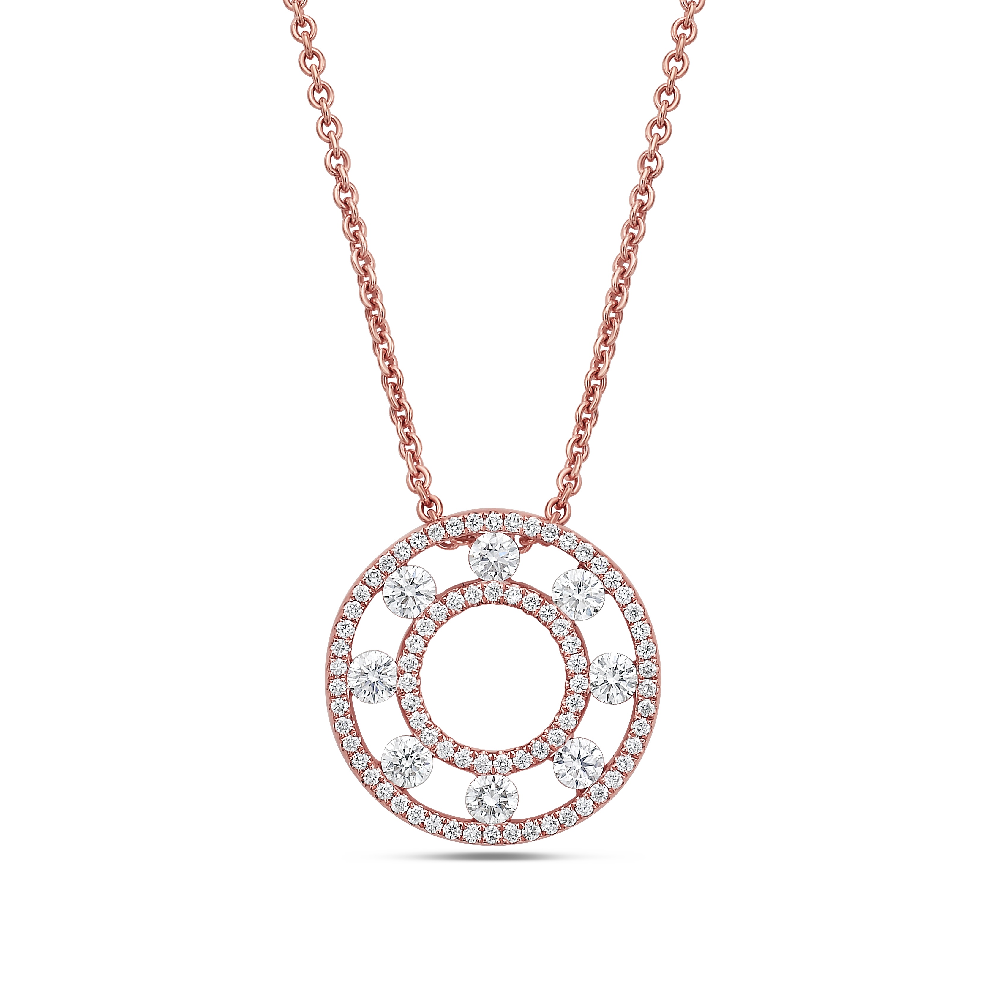 Floating Diamond Pavé Circle Pendant