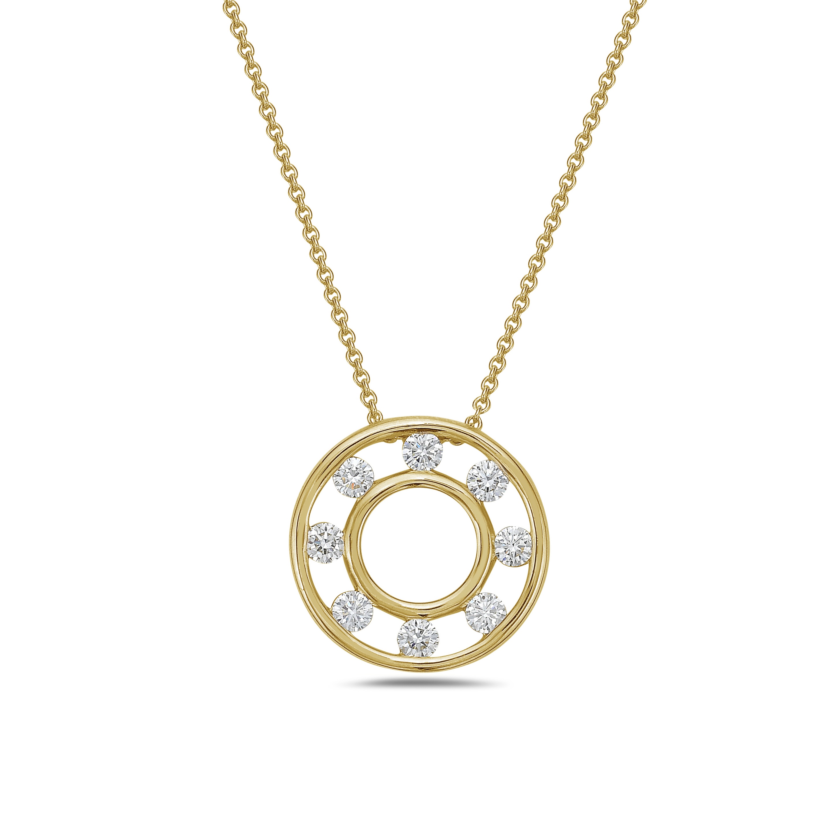 Floating Diamond Circle Pendant