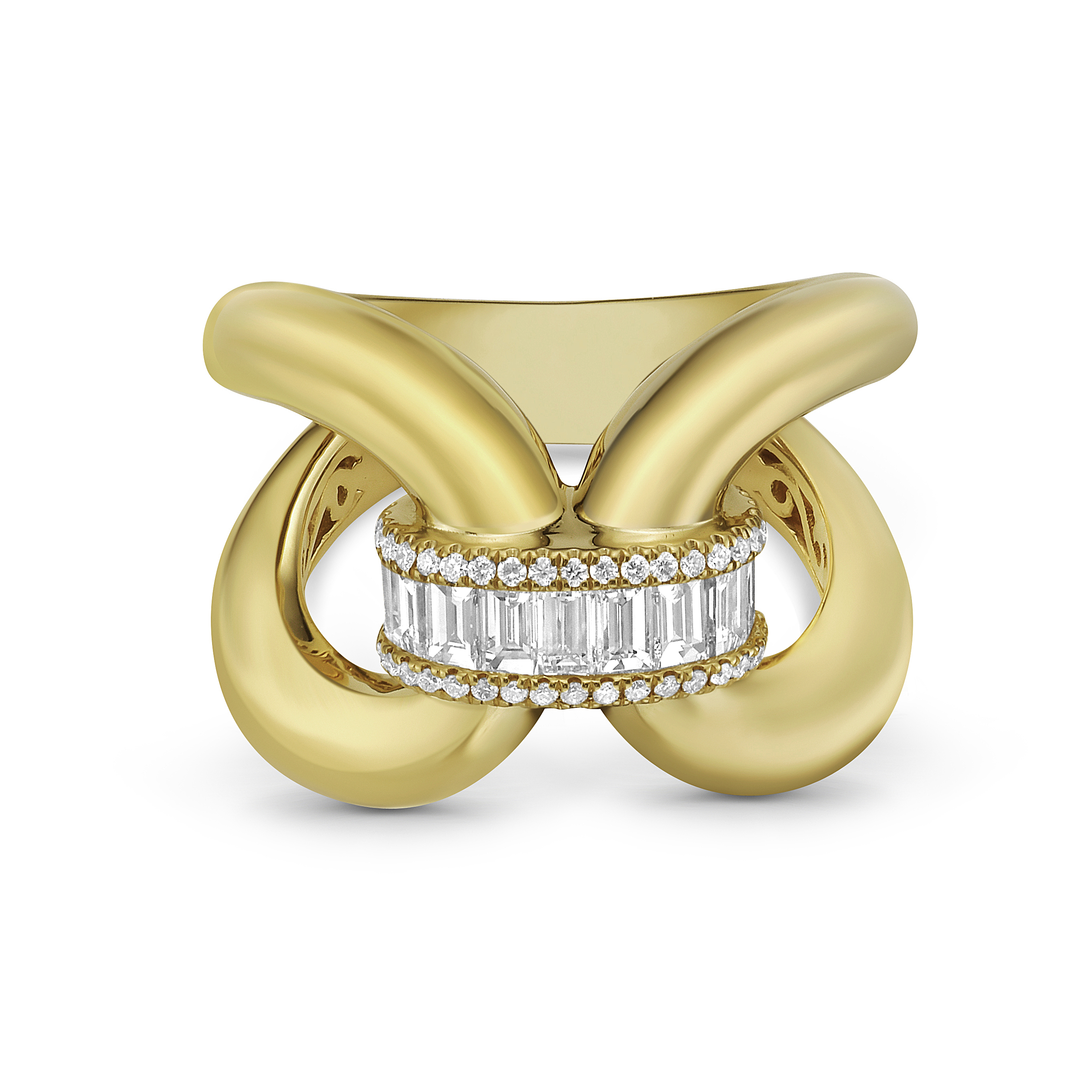Gold Diamond Bridge Ring