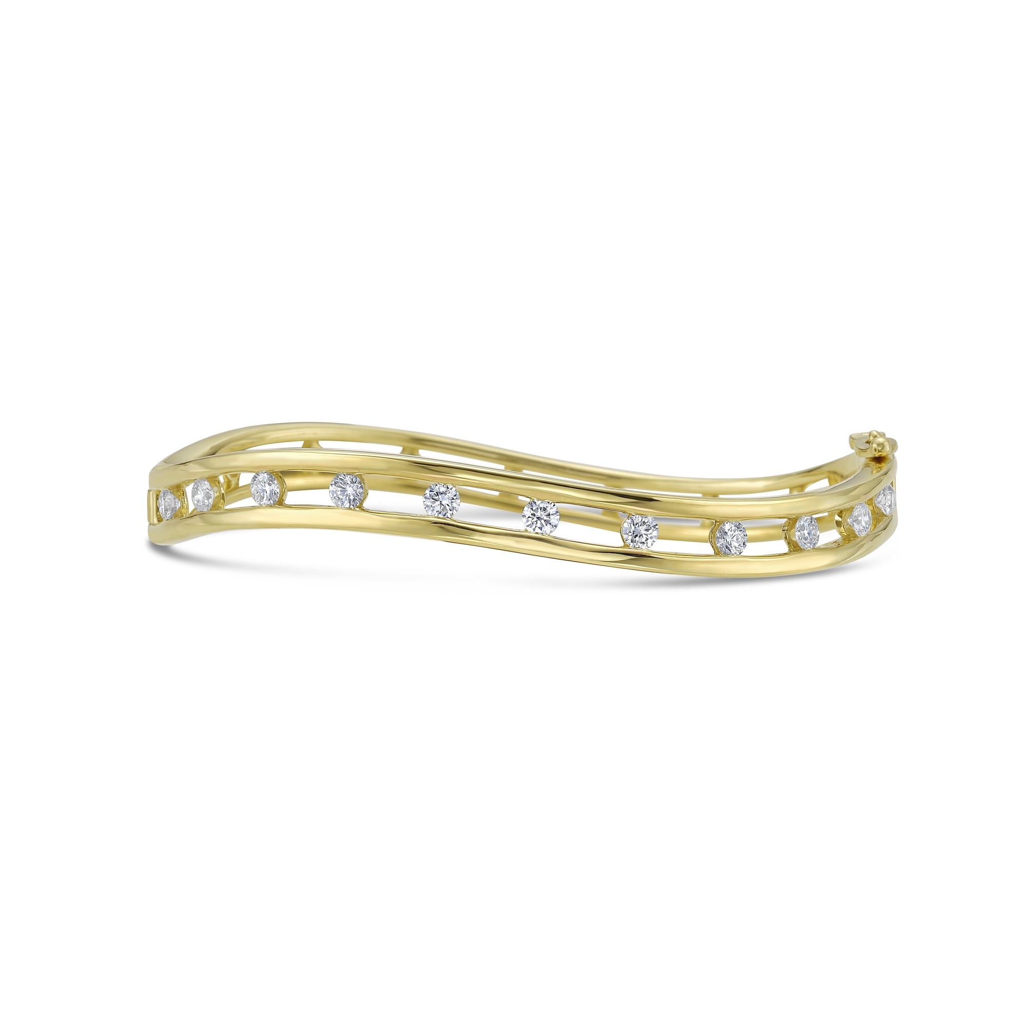 Curved Floating Diamond Bangle