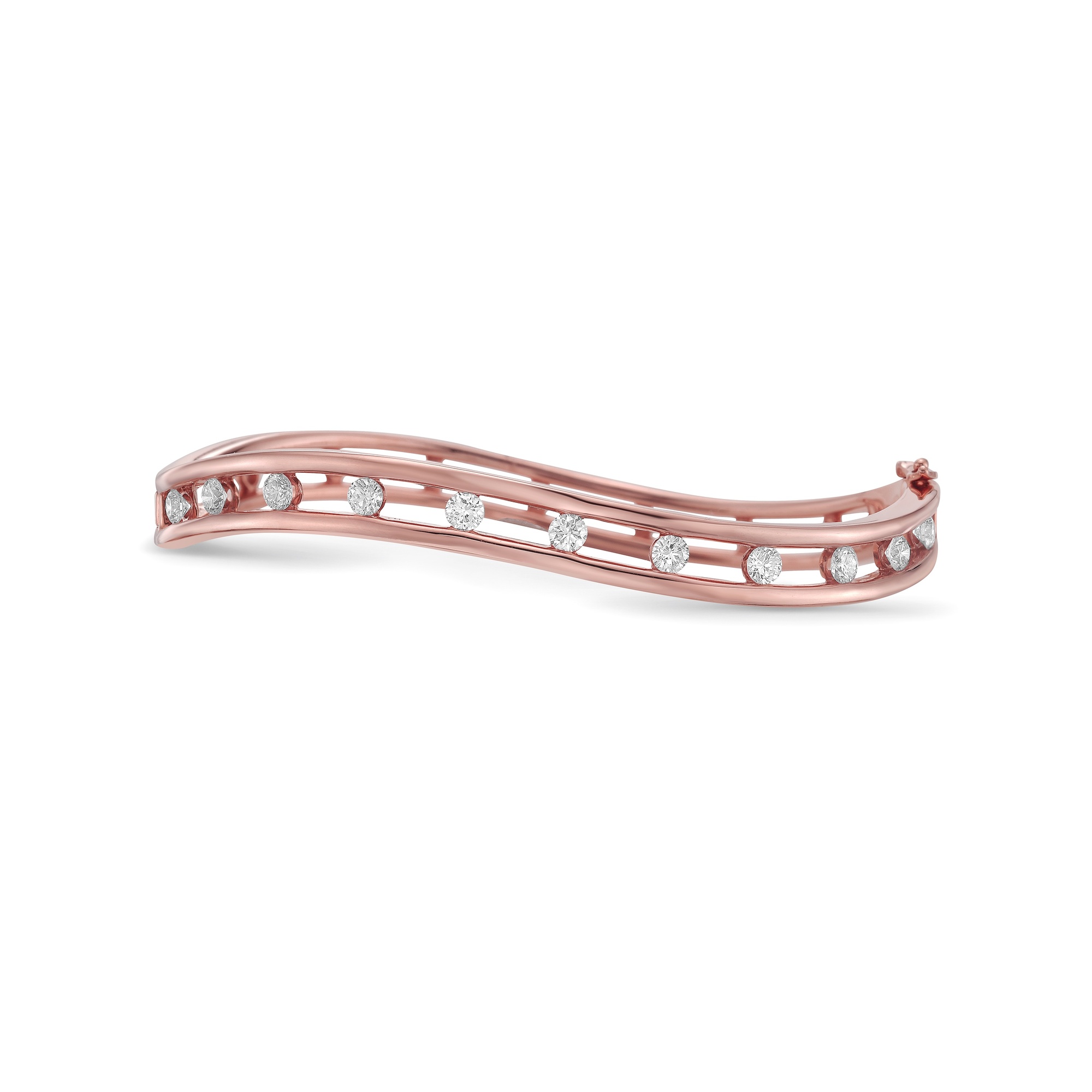 Curved Floating Diamond Bangle