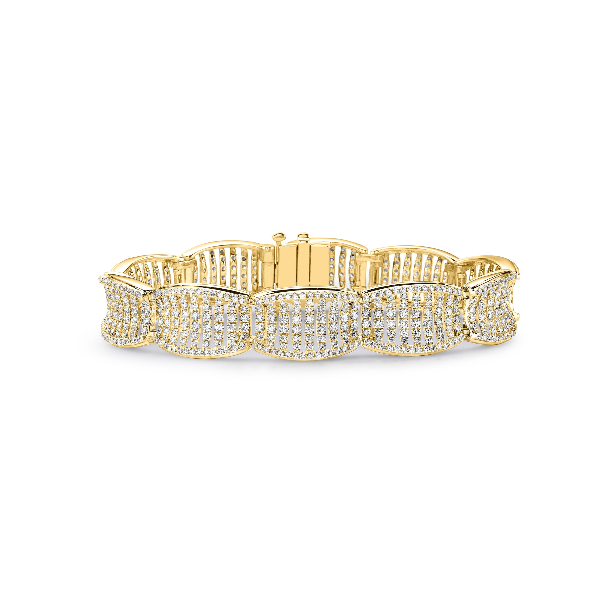 Birdcage Diamond Saddle Link Bracelet