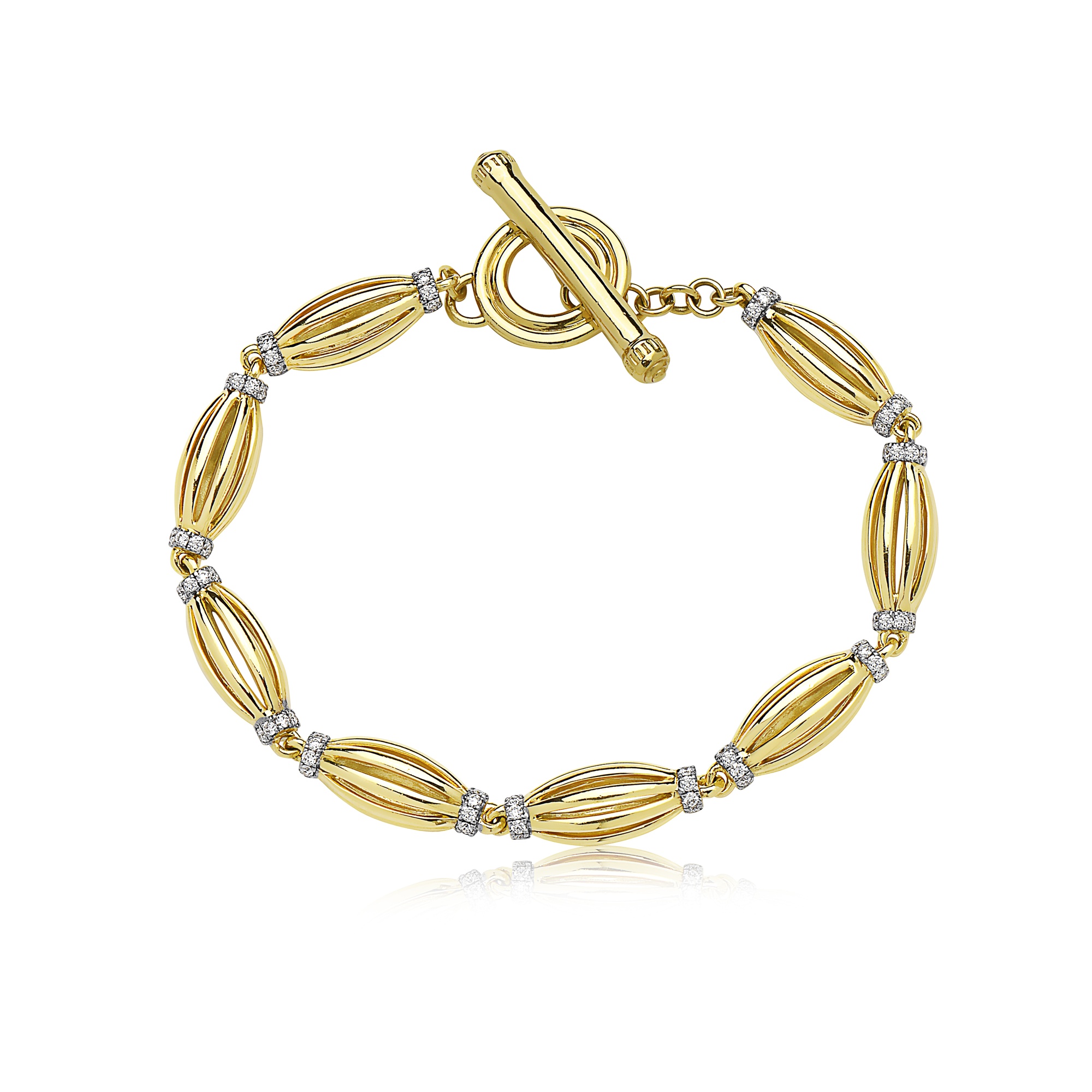 Graduated Barrel Birdcage Bracelet