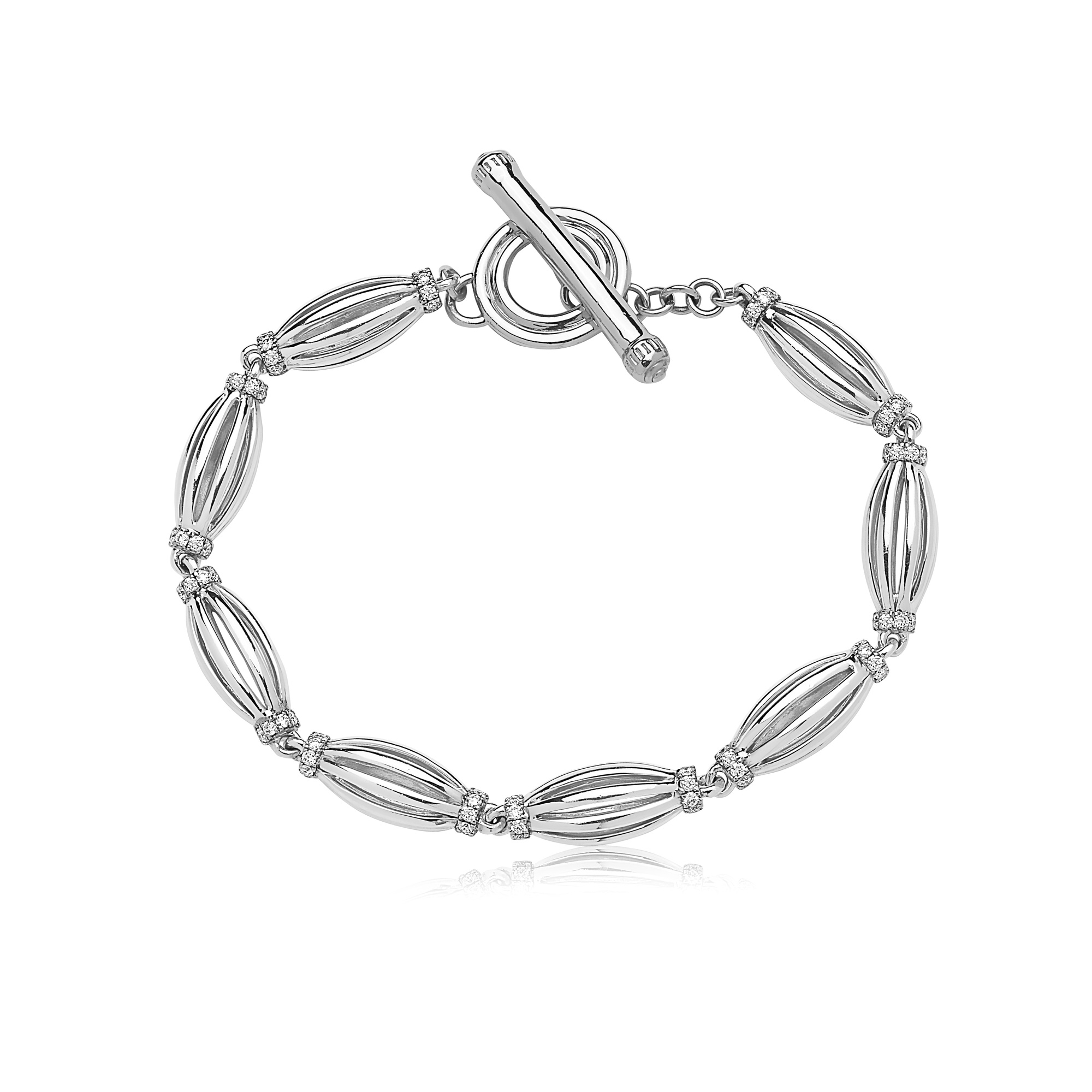 Graduated Barrel Birdcage Bracelet