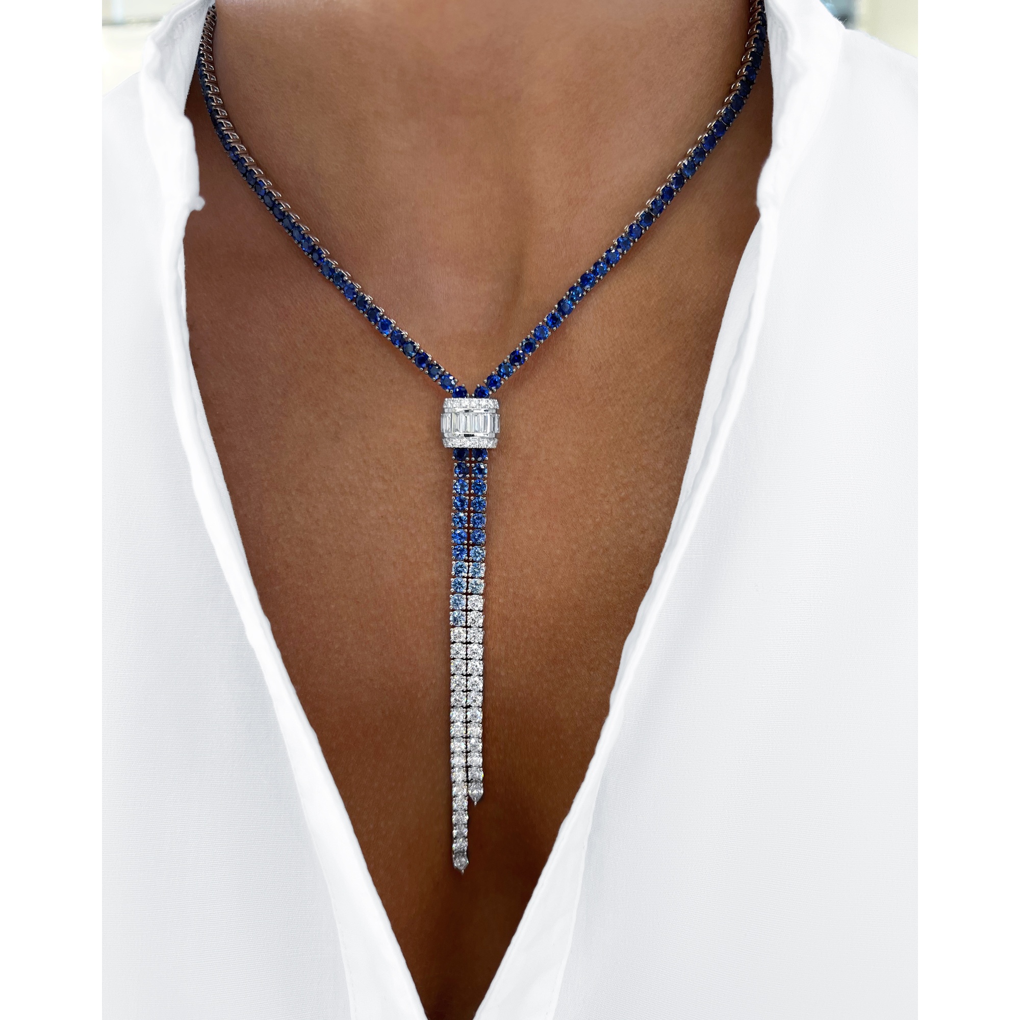 Signature Blue Ombre Lariat 17