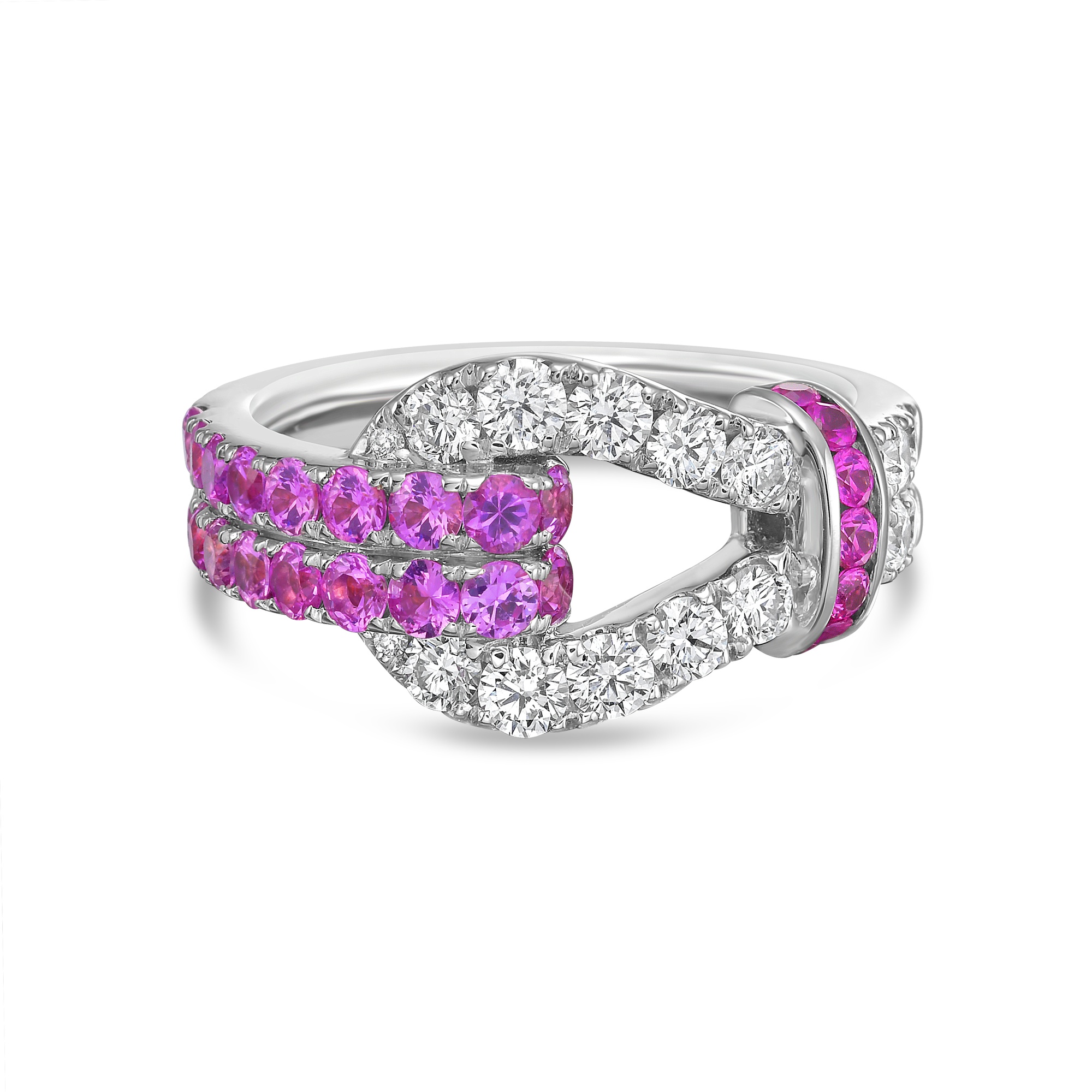 Diamond and Pink Sapphire Lasso Ring