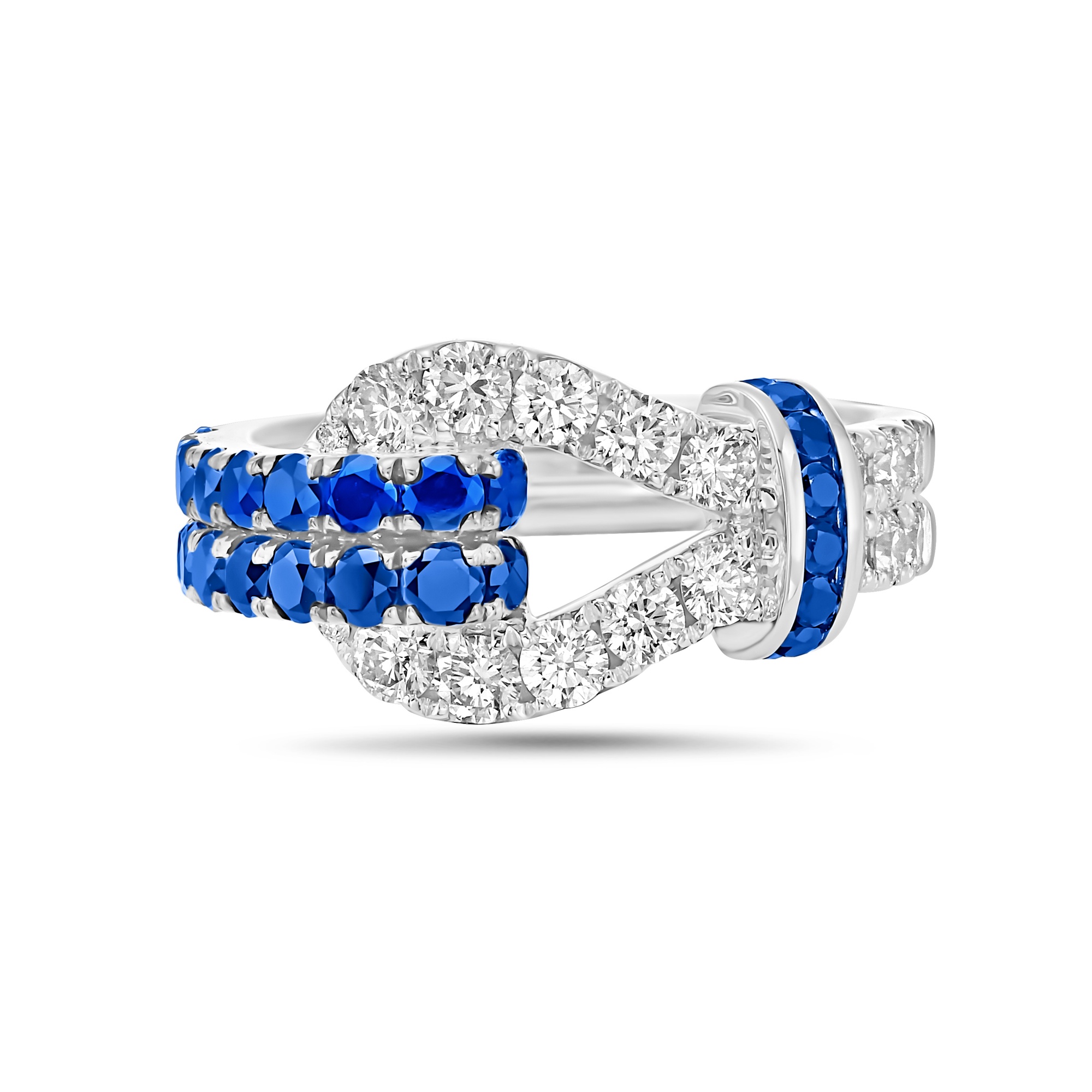 Diamond and Blue Sapphire Lasso Ring