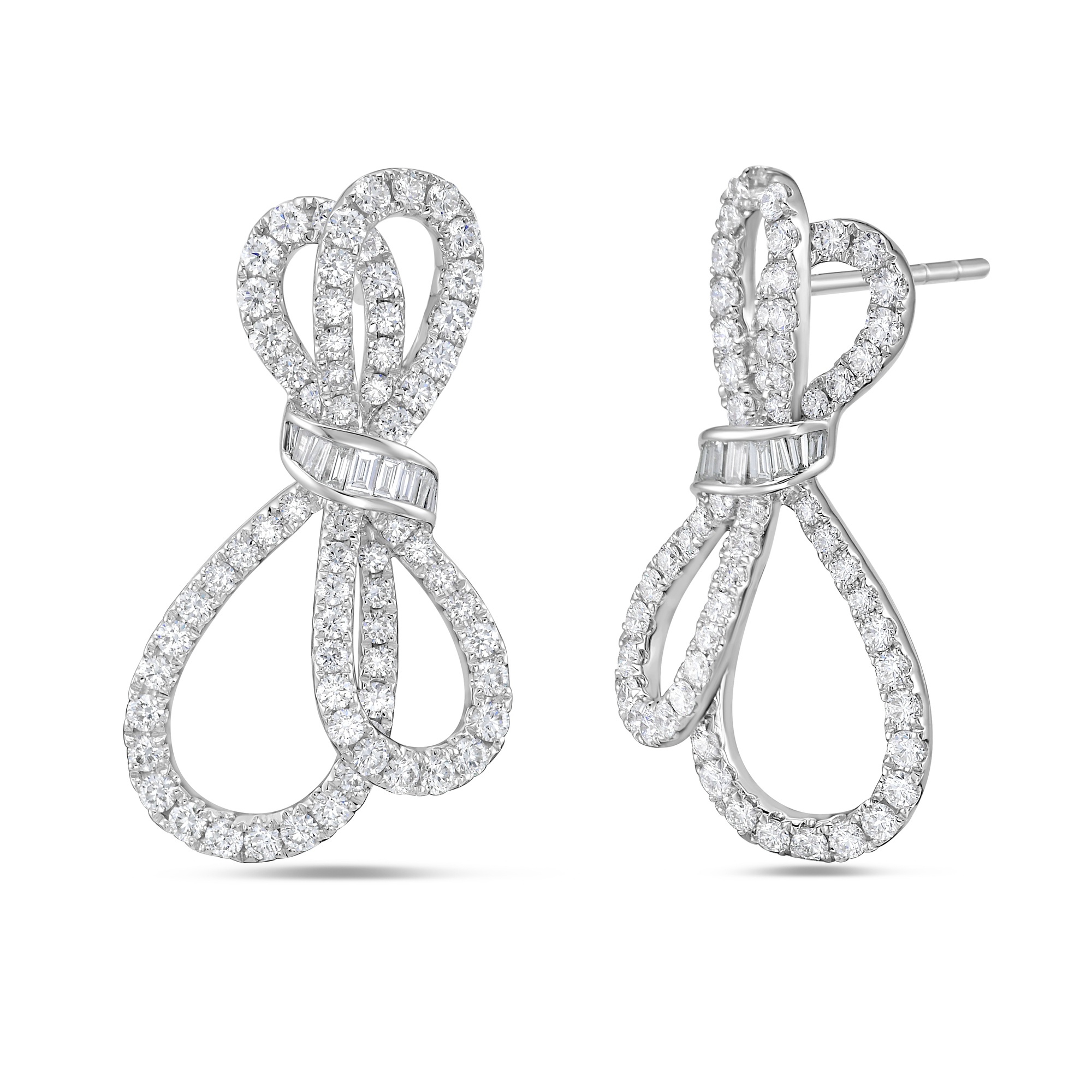 Diamond Bow Earrings