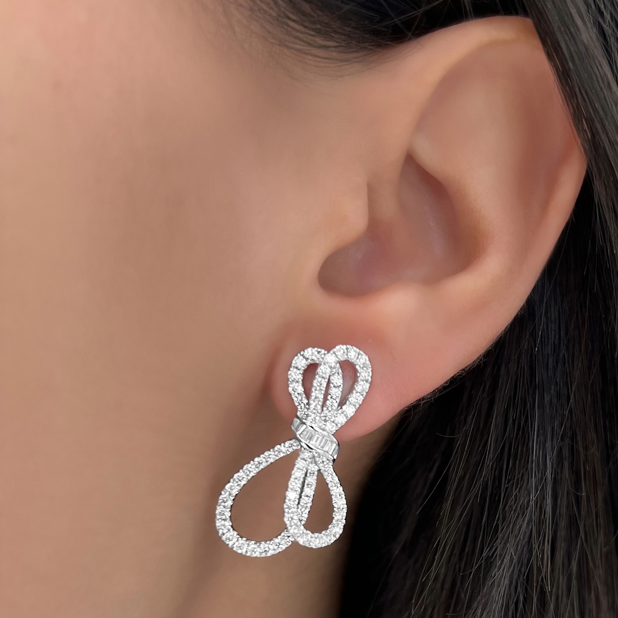 Diamond Bow Earrings