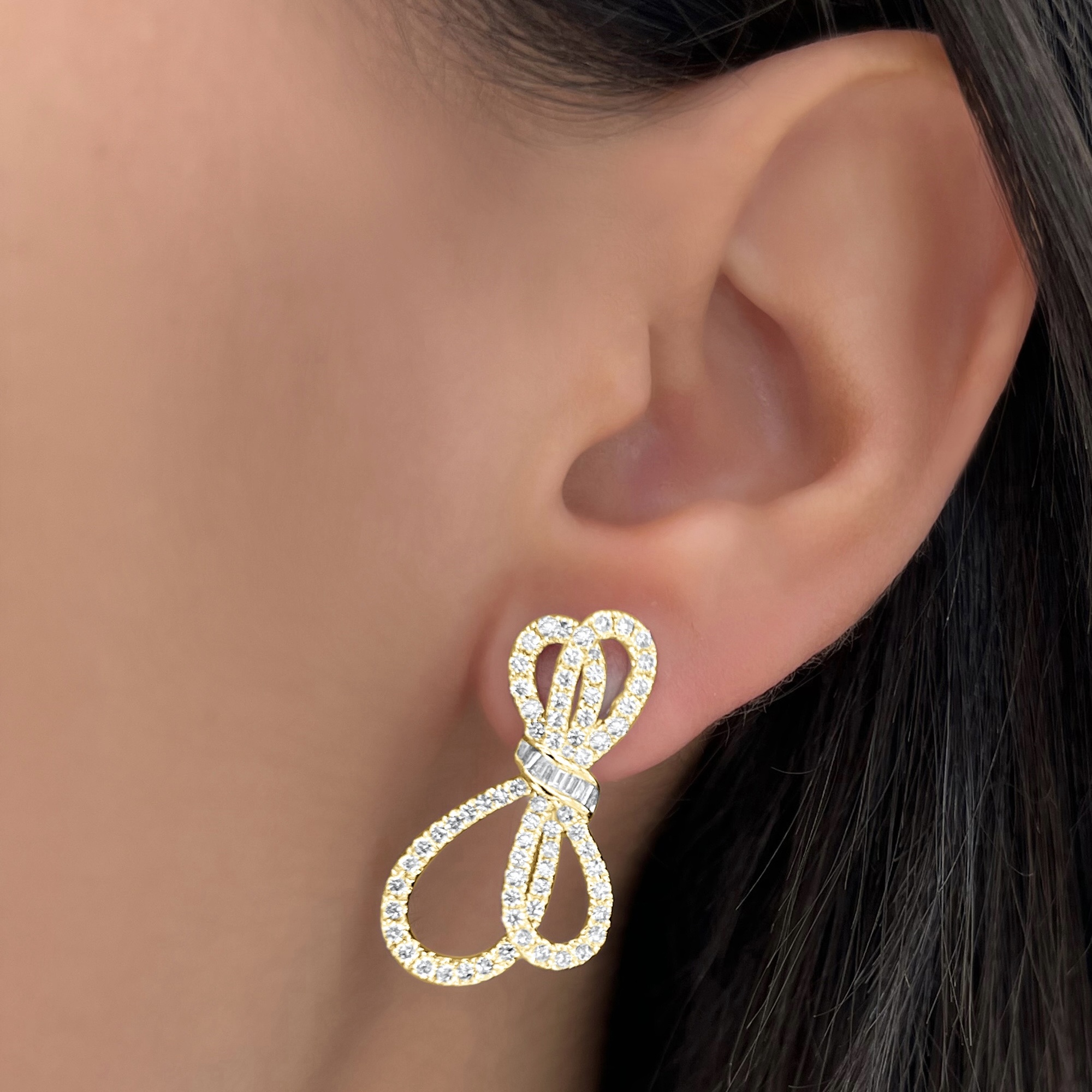 Diamond Bow Earrings