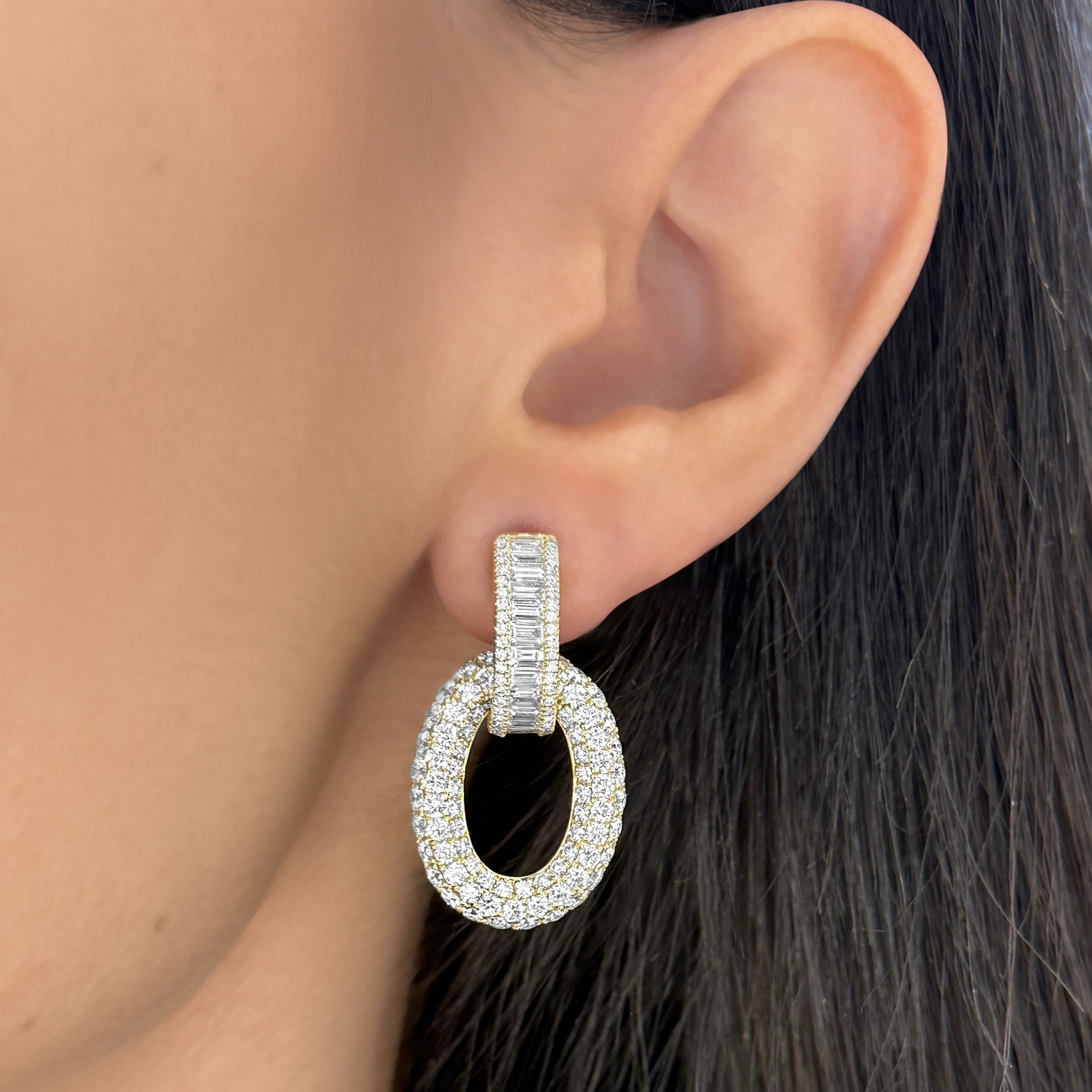 Diamond Bridge Door Knocker Earrings