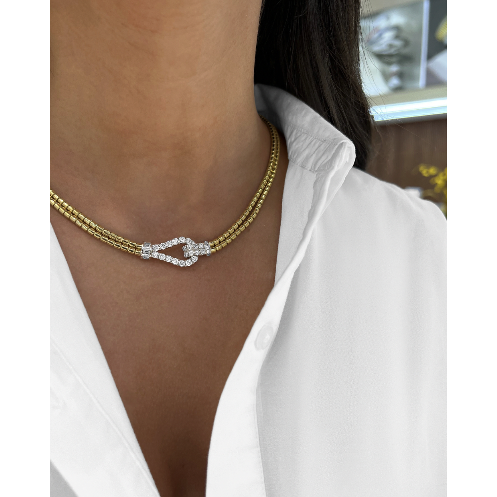 Gold and Diamond Lasso Necklace