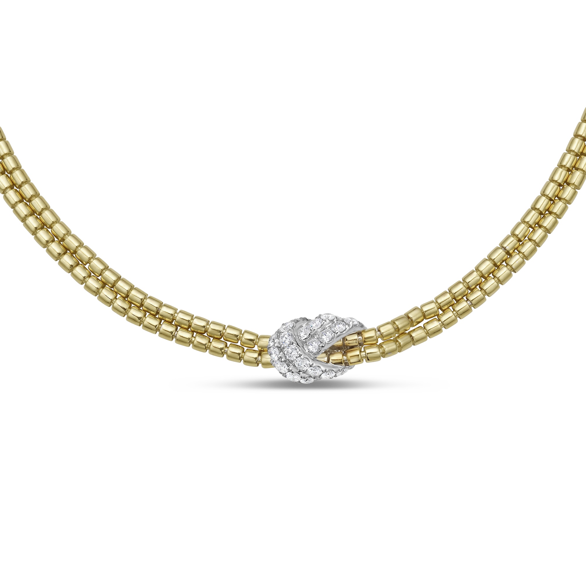 Gold and Diamond Knot Necklace
