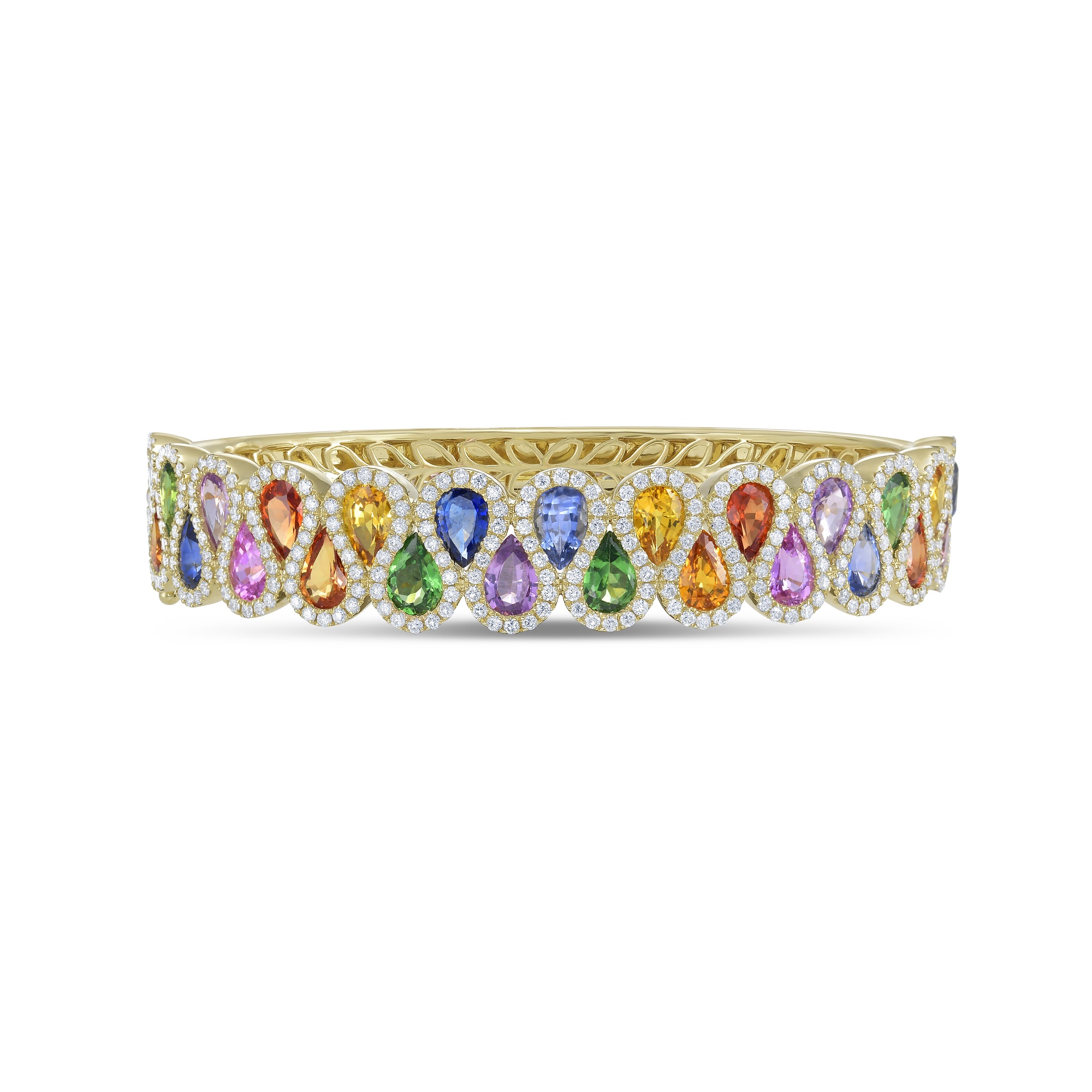 Ribbon Multi Color Pear Shape Bangle