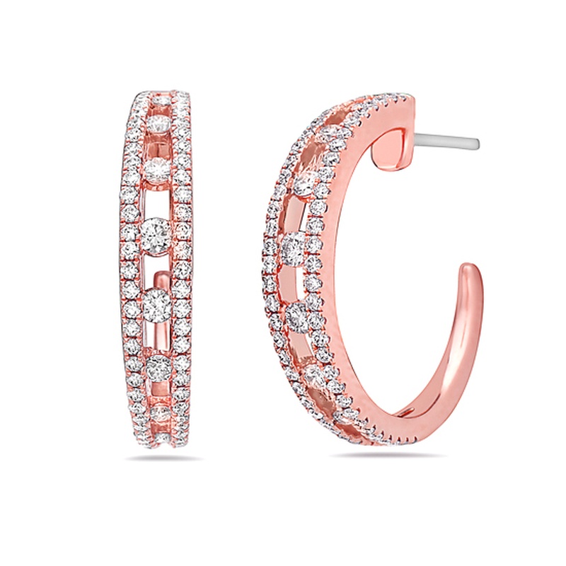 Floating Diamond Hoops