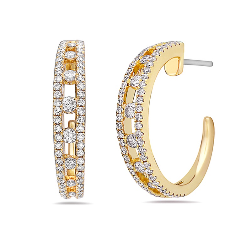 Floating Diamond Hoops