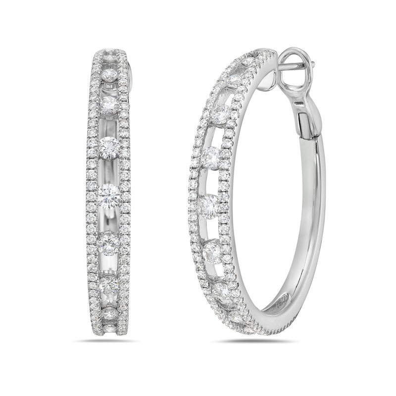 Floating Diamond Hoops