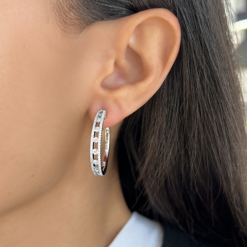 Floating Diamond Hoops