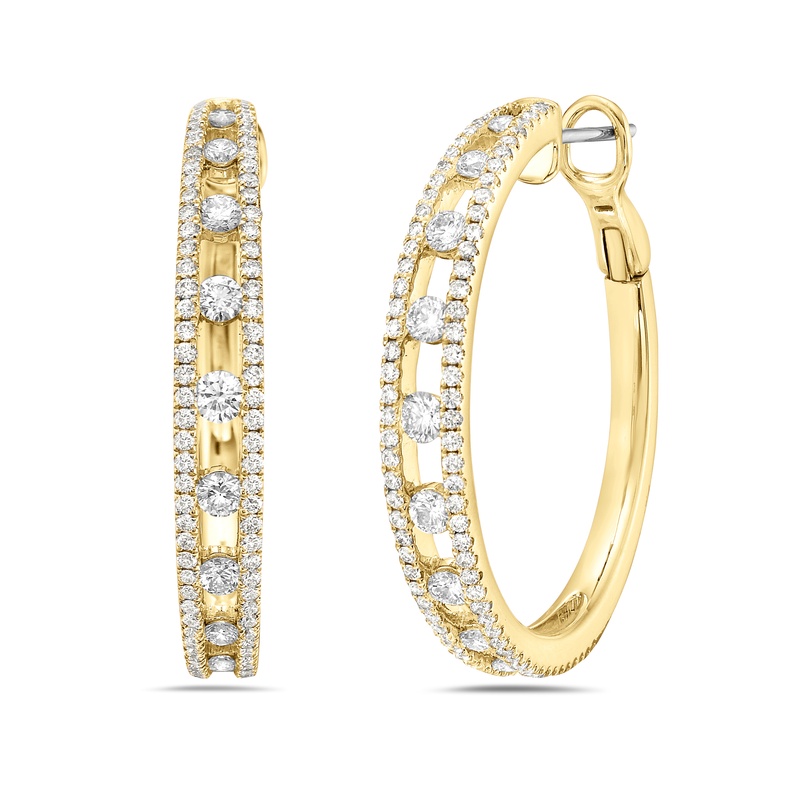 Floating Diamond Hoops