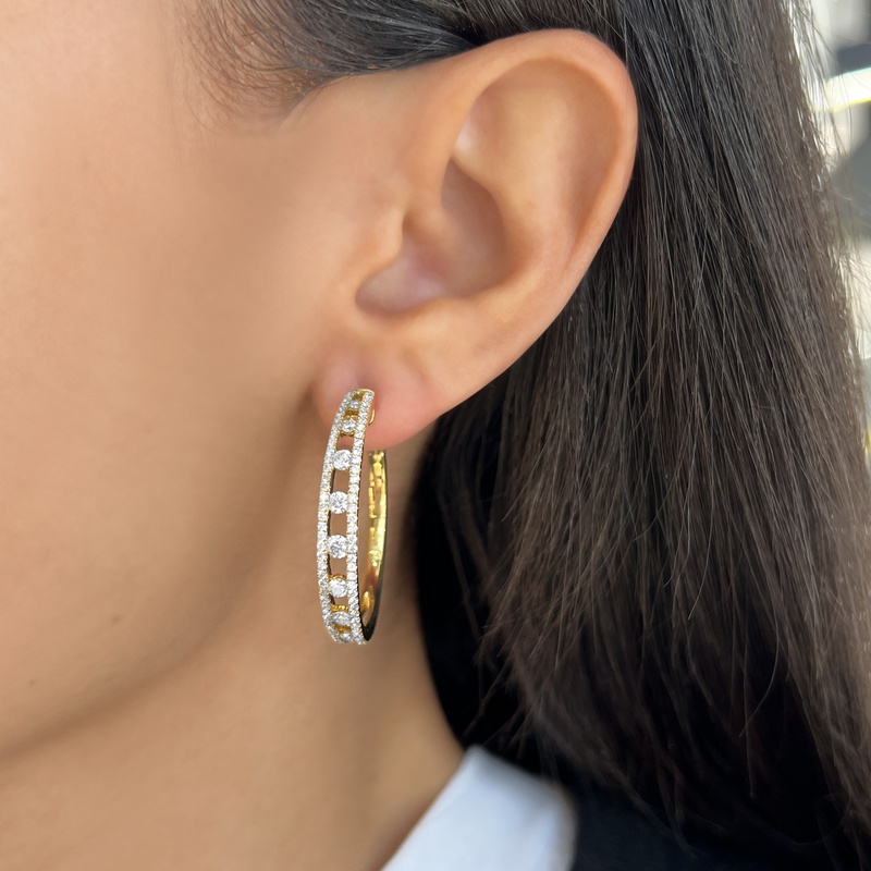 Floating Diamond Hoops