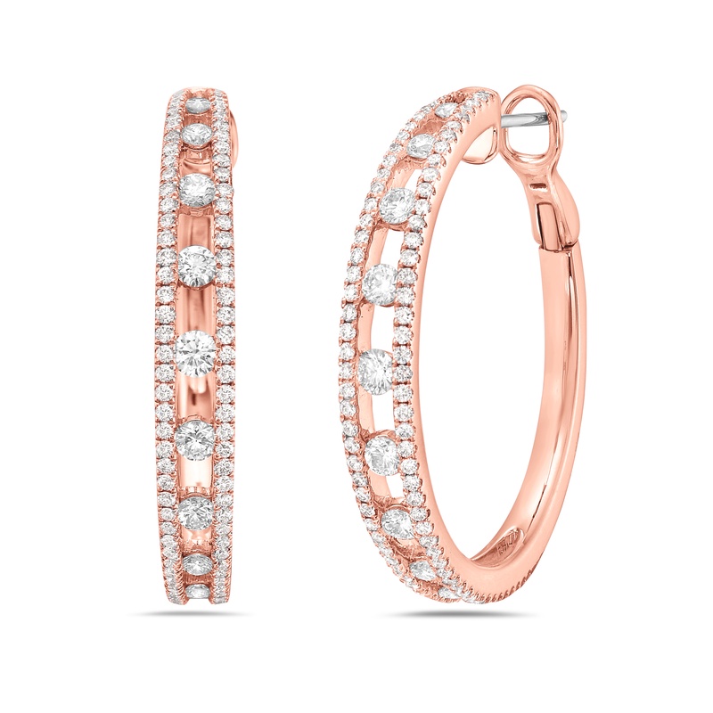 Floating Diamond Hoops