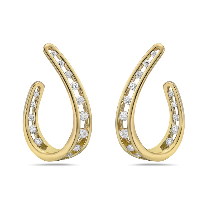 Floating Diamond Arch Earring