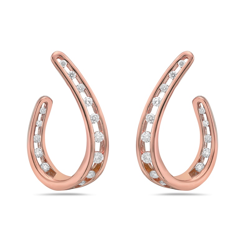 Floating Diamond Arch Earring