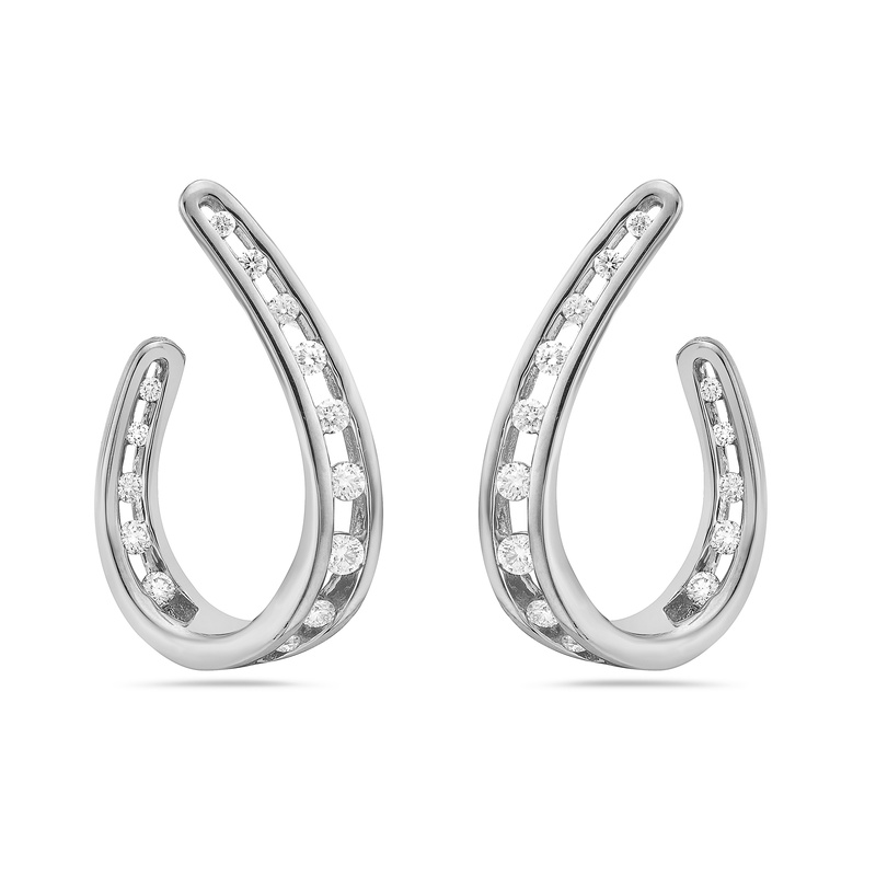 Floating Diamond Arch Earring