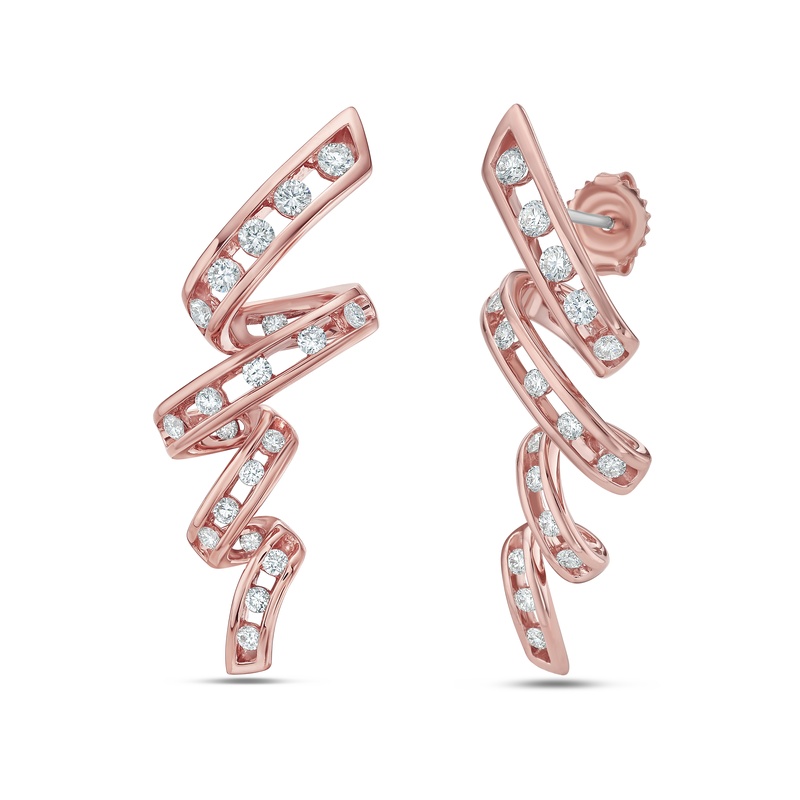 Floating Diamond Vortex Earrings