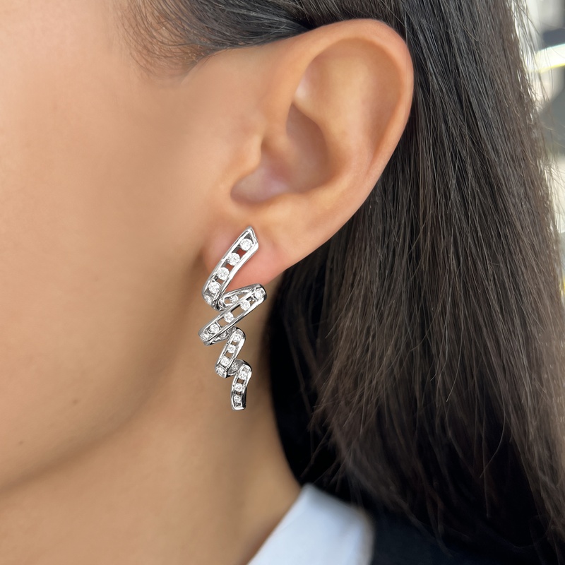 Floating Diamond Vortex Earrings