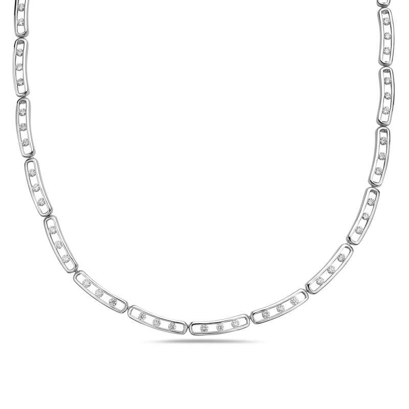 Floating Diamond Link Necklace