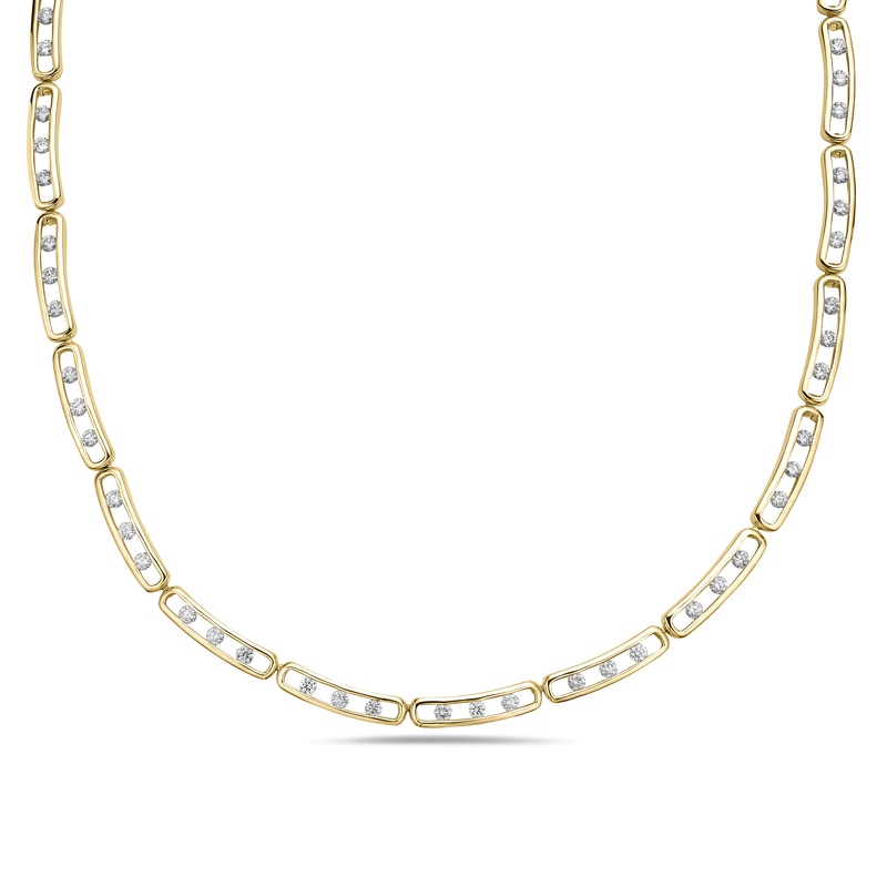 Floating Diamond Link Necklace