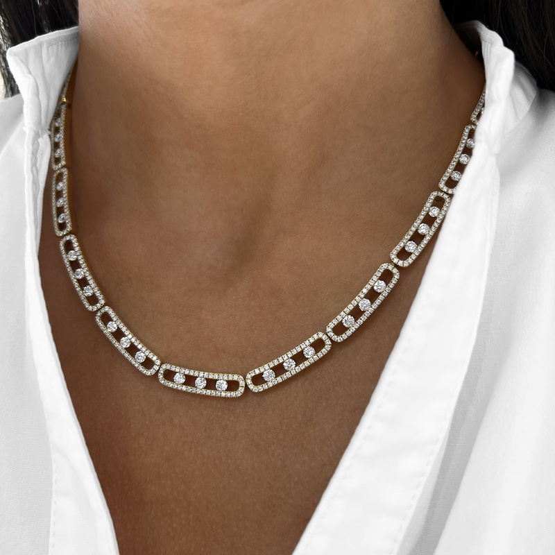 Floating Diamond Pavé Eternity Necklace