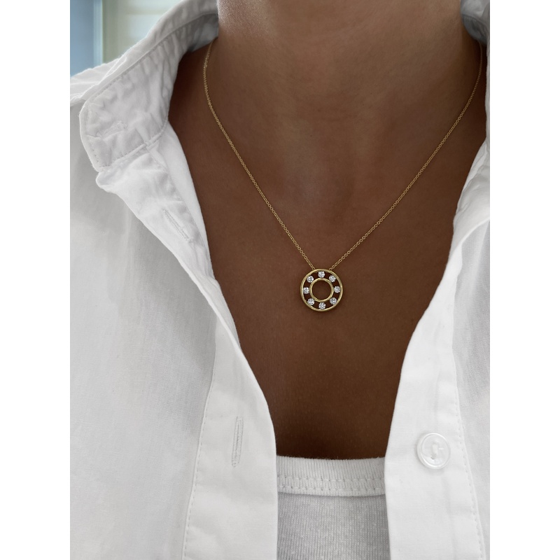 Floating Diamond Circle Pendant