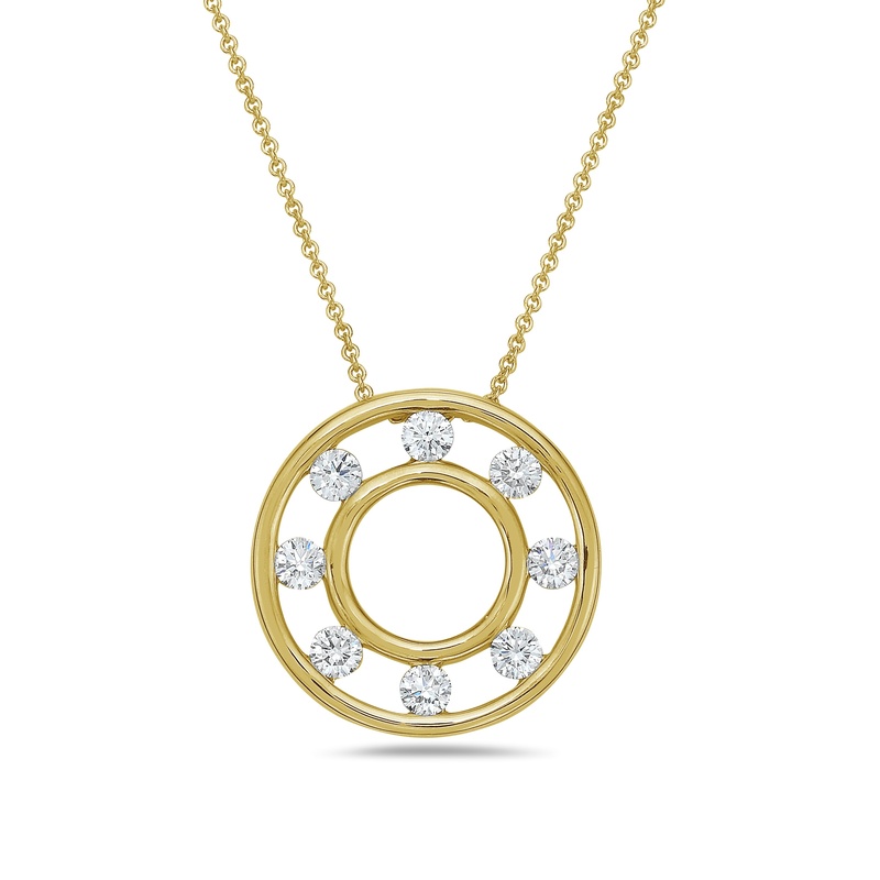 Floating Diamond Circle Pendant