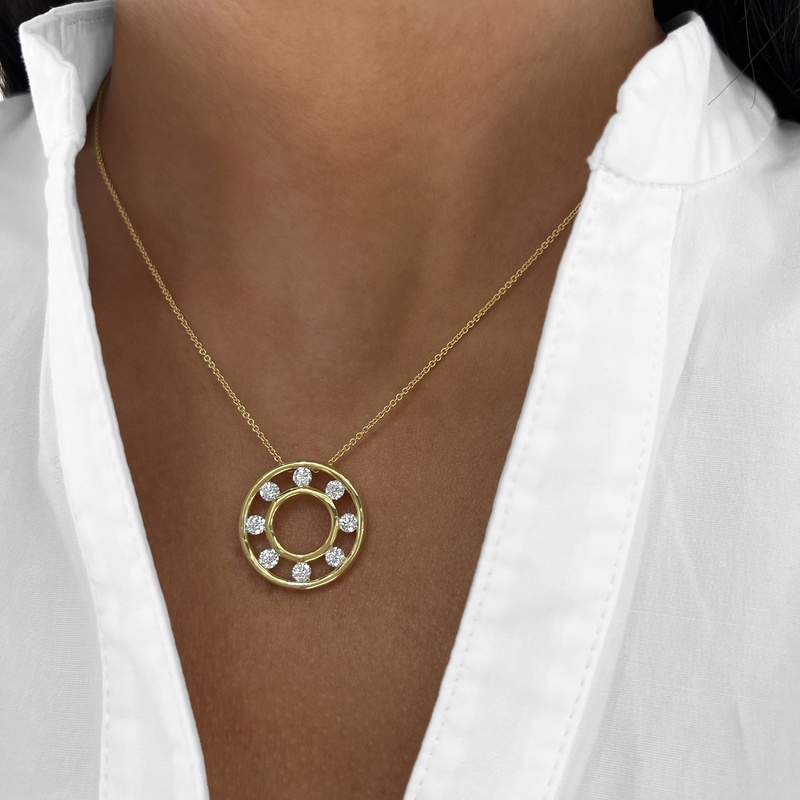 Floating Diamond Circle Pendant