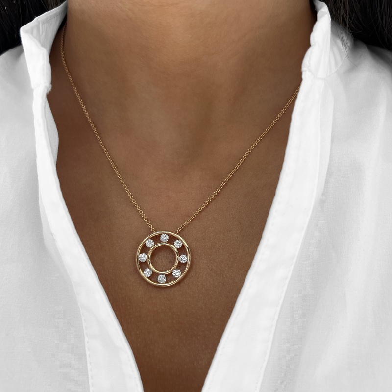 Floating Diamond Circle Pendant
