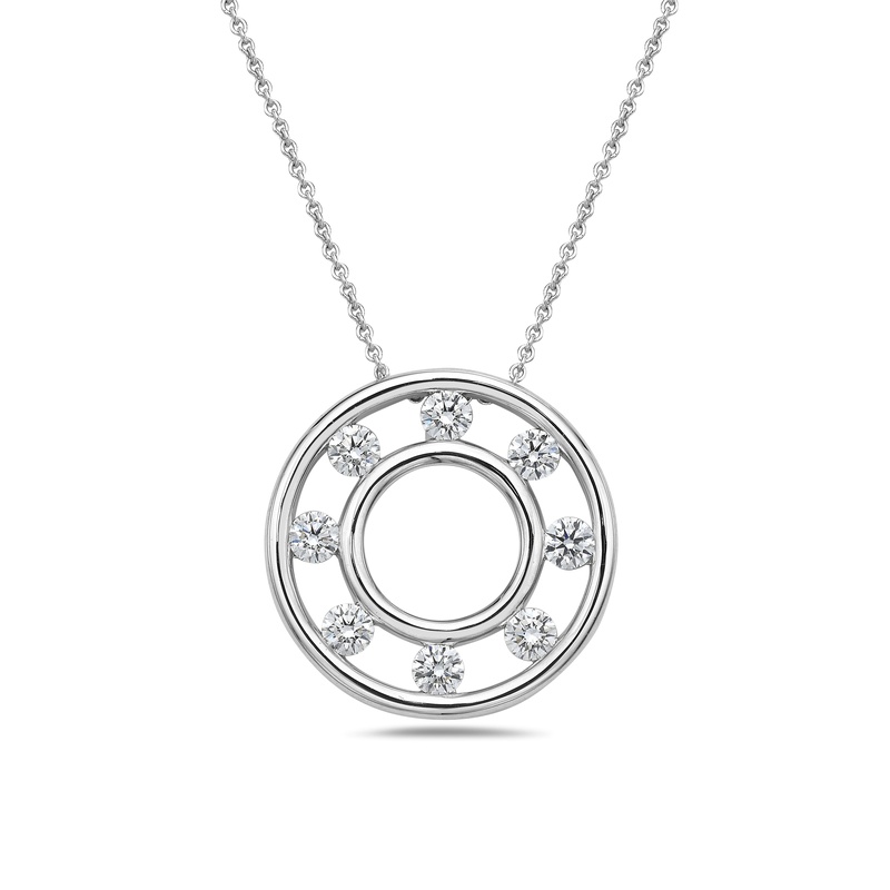Floating Diamond Circle Pendant