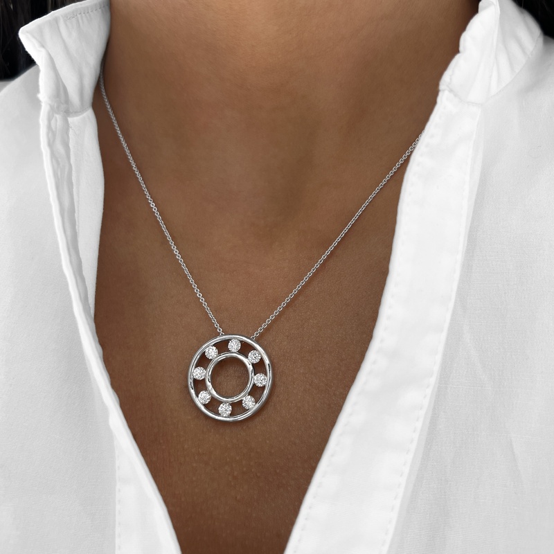 Floating Diamond Circle Pendant