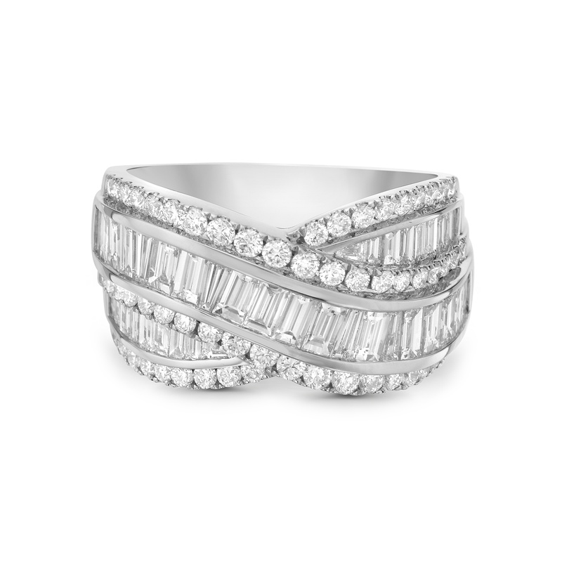 Signature Baguette Crossover Ring