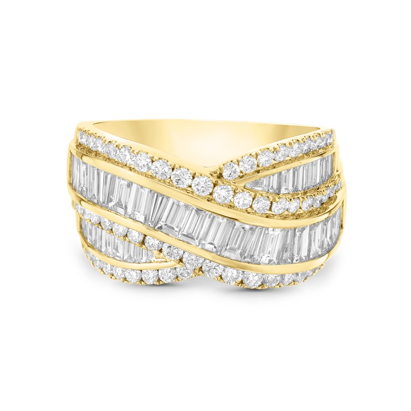 Signature Baguette Crossover Ring
