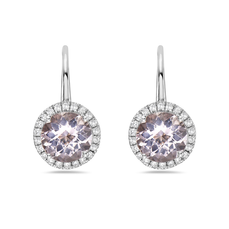 Round Morganite Drop Earrings