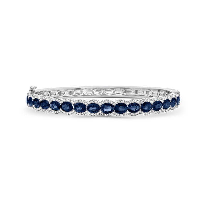 Blue Sapphire Oval Bangle