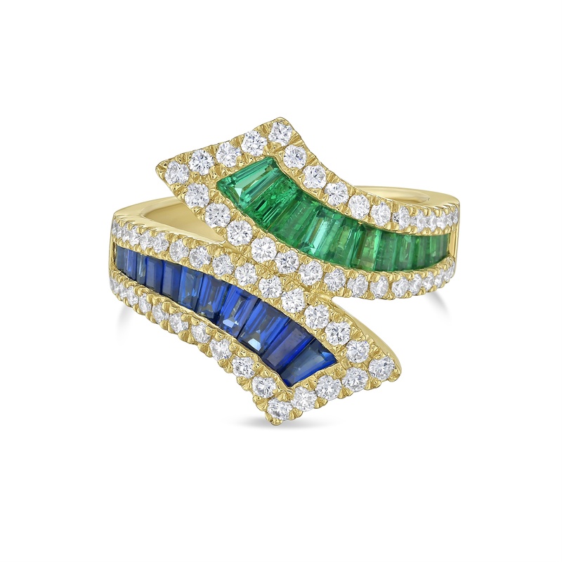 Graduated Baguette Bypass Ring